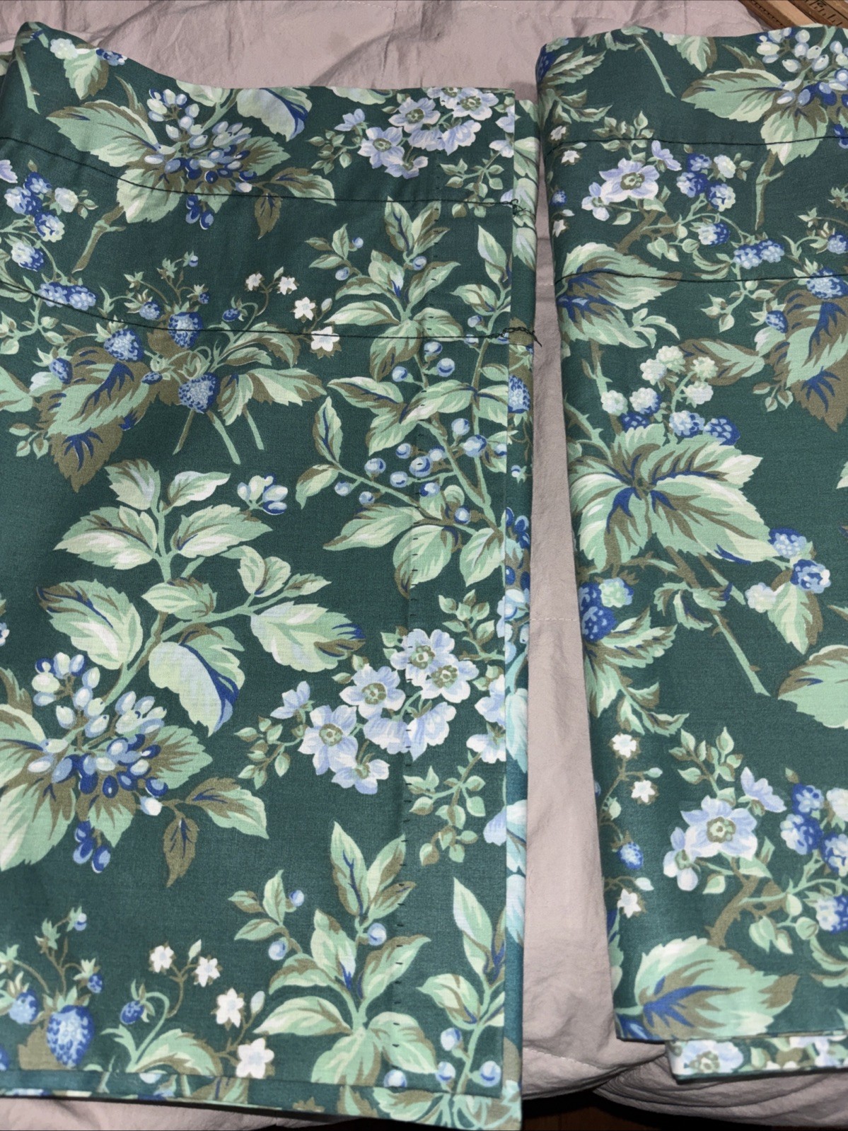 Two Laura Ashley Bramble Berry Window Valances Self Lined Floral 84 X 18