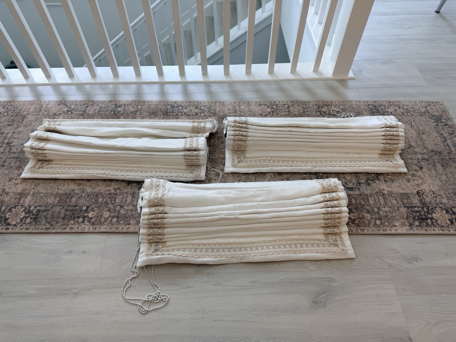 3 Custom Roman Black-Out Curtains/Shades From Palm Beach Mansion-63’ x 30’