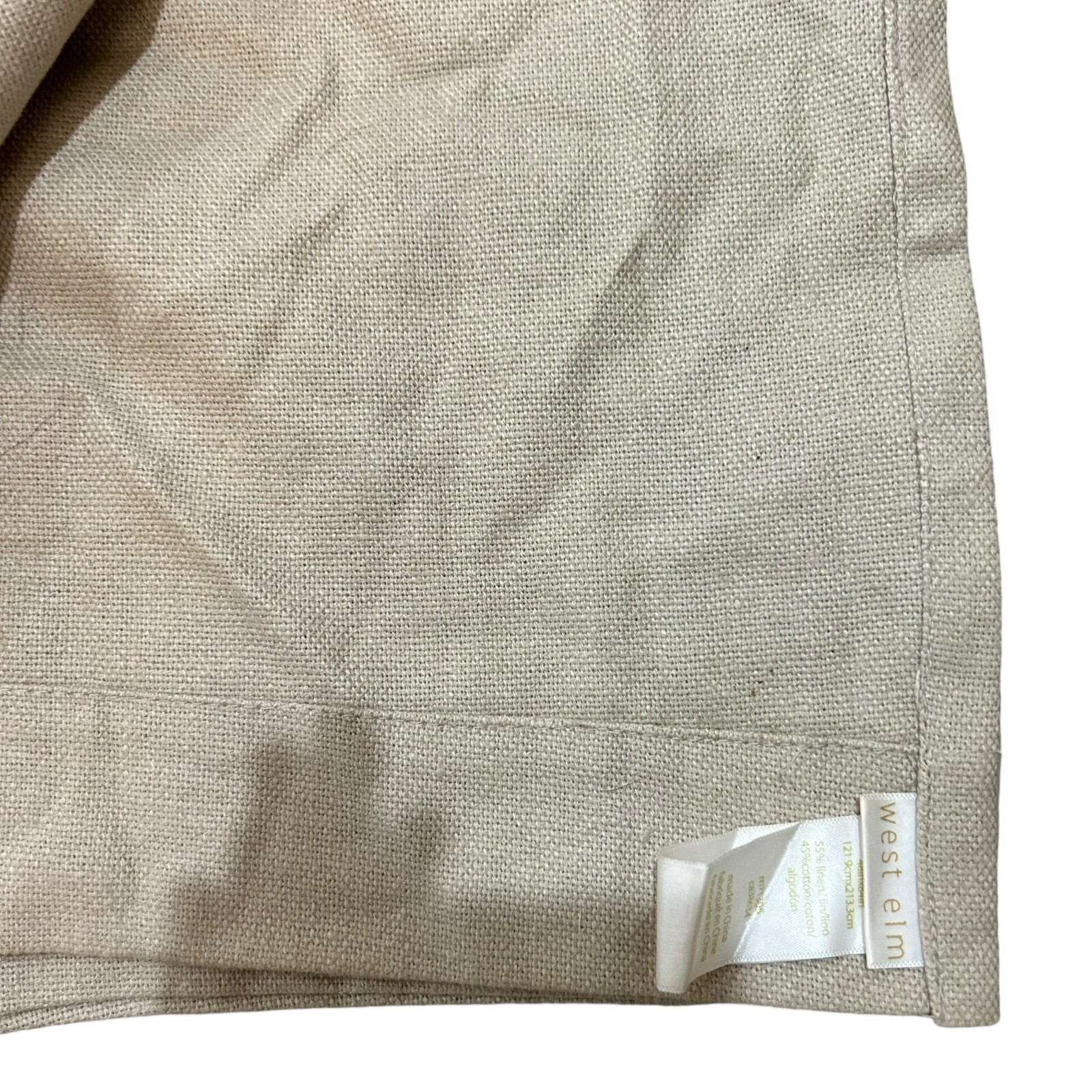 West Elm Natural Beige Curtain Panel 48″ x 84″ Natural Rod Pocket Opaque Boho