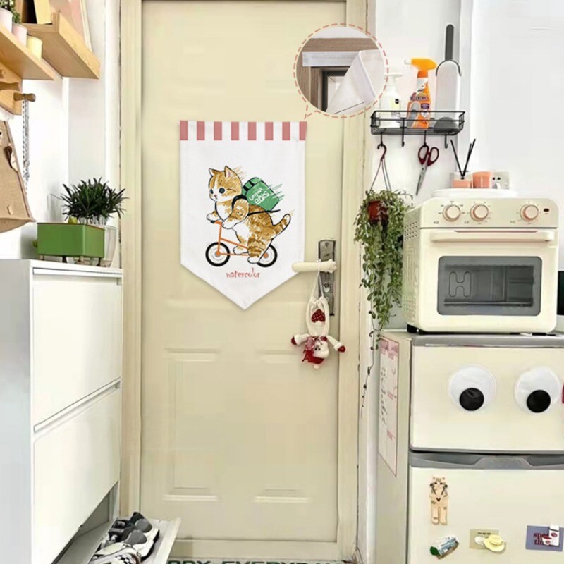 4x Japanese Cartoon Short Door Curtain Triangle Noren Valance Sushi Home Decor