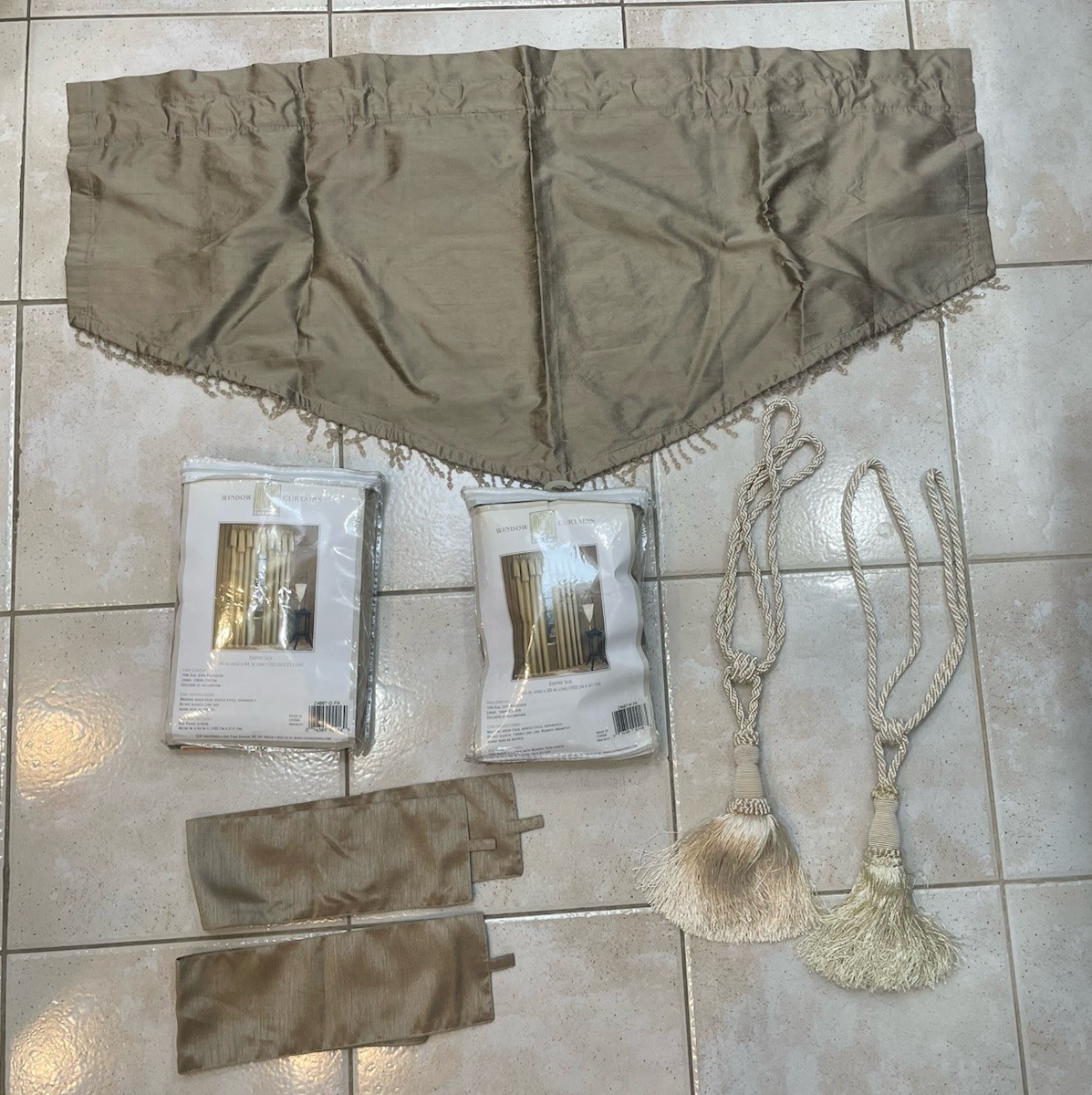 CHF & You Empire Silk Classic Lined Curtain Panel Beige 75% Silk 40×84 in