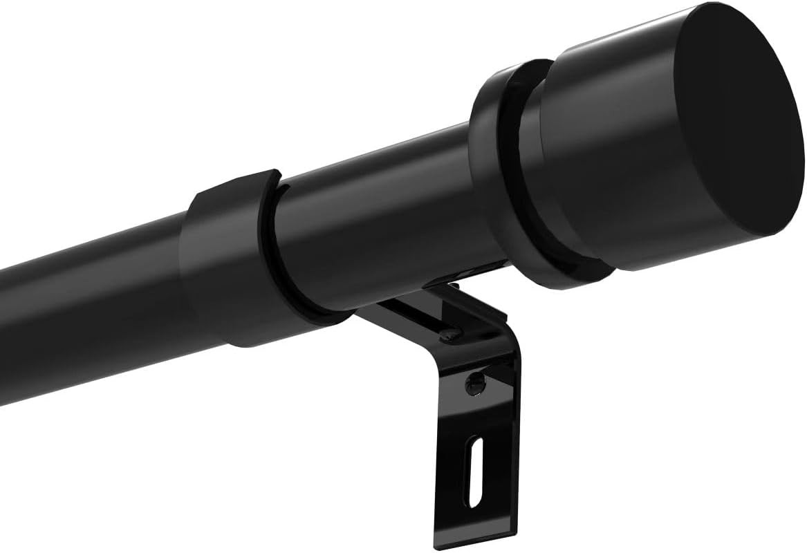 Byondeth Black Curtain Rod 28-144 Inch Heavy Duty Aluminum Set