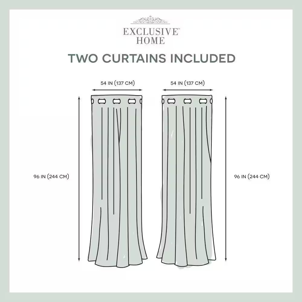 Chateau Navy/Grey Stripe Light Filtering Grommet Top Curtain, 54 In. W X 96 In.
