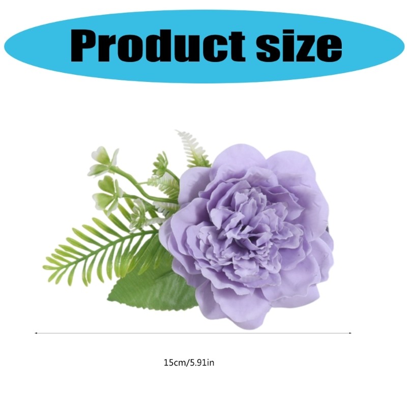 2pc Artificial Flower Curtain Ties Window Drapery Tiebacks Clips Home Styling