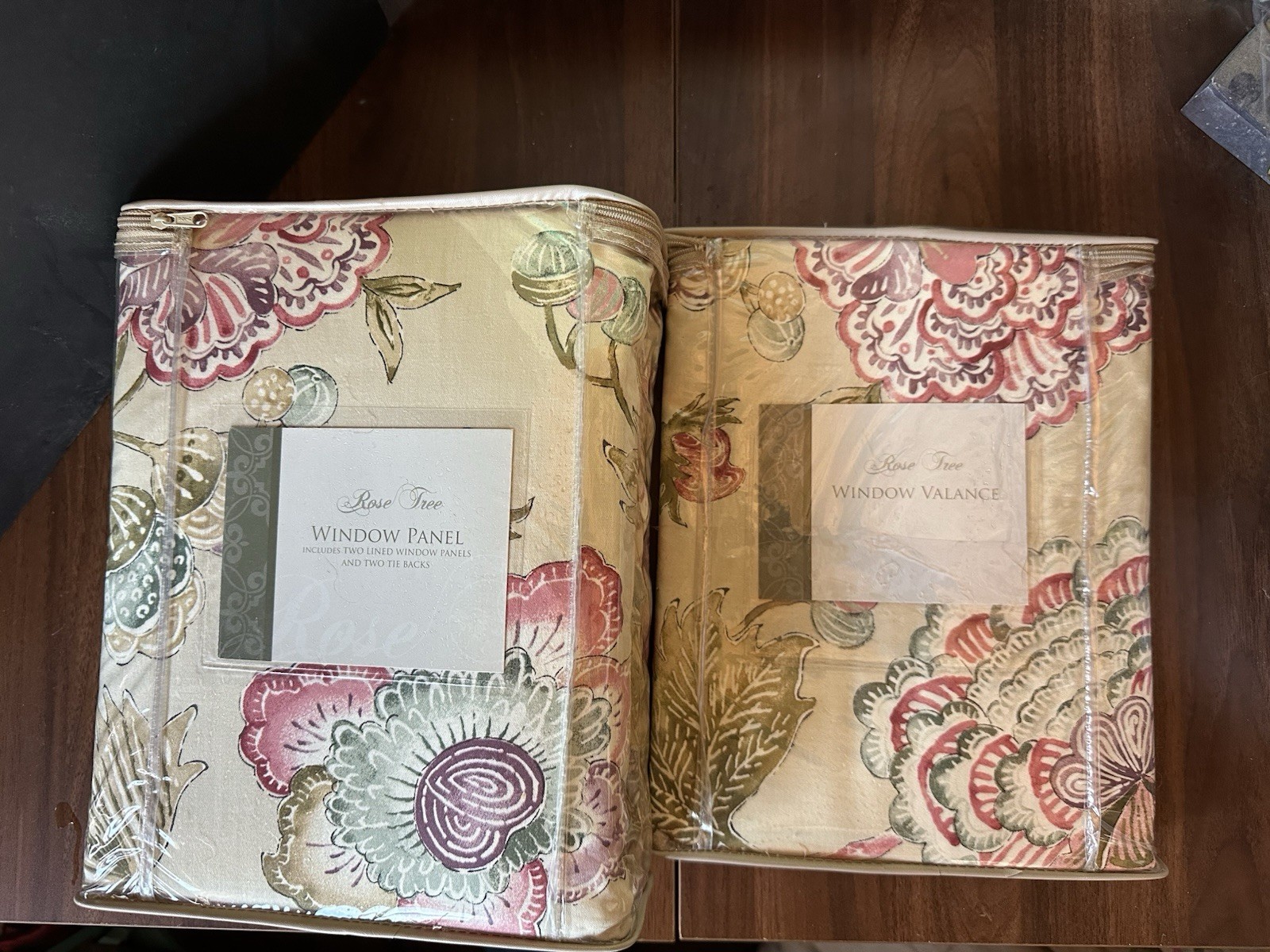 Rose Tree New Window Panel Two Lined Window Panels And TwoTie Backs & 1 Valance