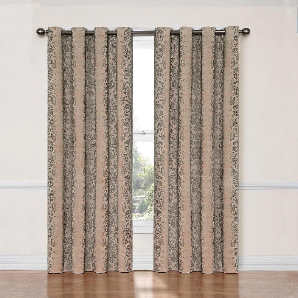 Eclipse Nadya Print Linen 52×108 Blackout 2pc Grommet Drapery Panel Set