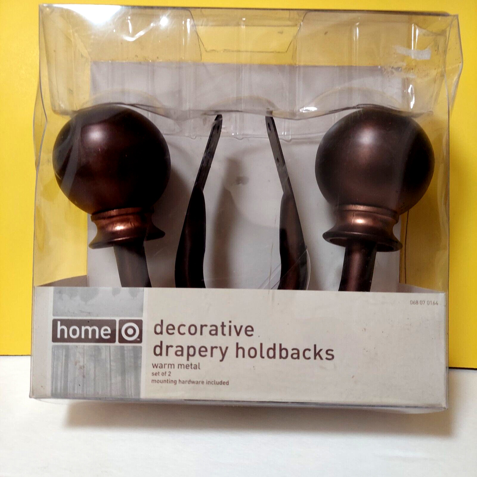 Hone Decorative Drapery Holdbacks Set Of 2 Warm Metal Bronze Color Finish NIB