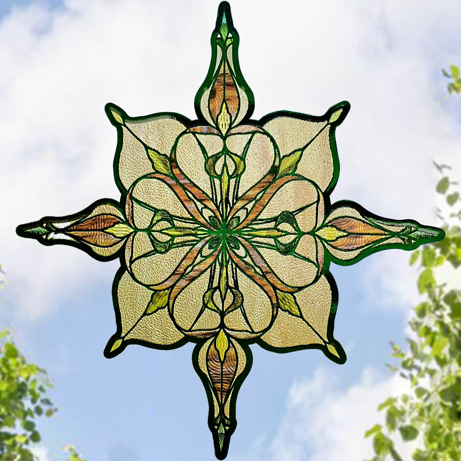 Window Stickers, ‌Stained Glass Window Privacy Film, UV Blocking Static Cling…