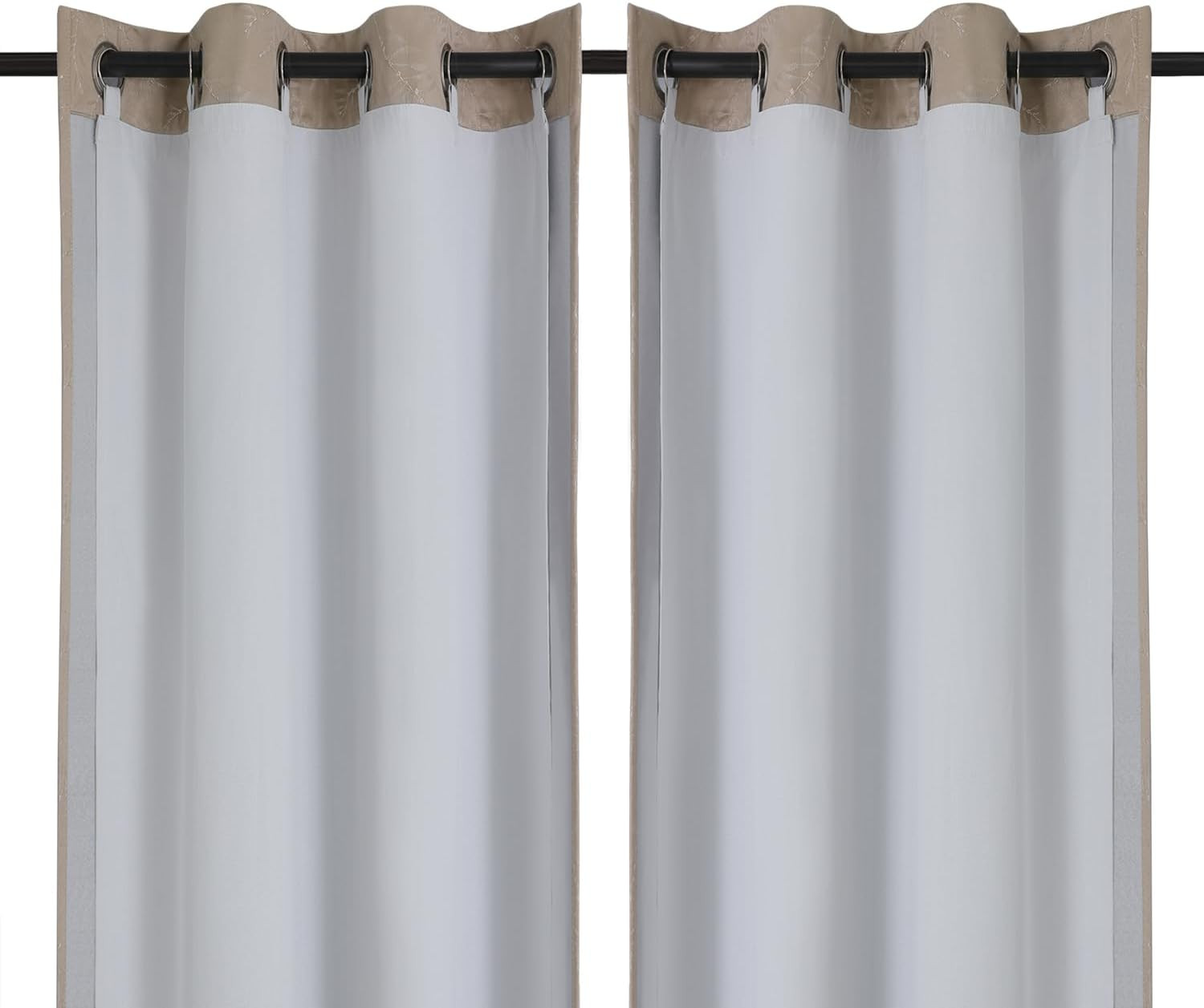 2 Panels 100% Blackout Curtain Liners, 100% Darkening Thermal Insulated Blackout