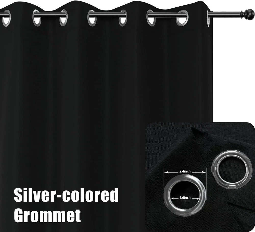 Extra Wide Waterproof Outdoor Curtains for Patio, 150×108 Inch, Black
