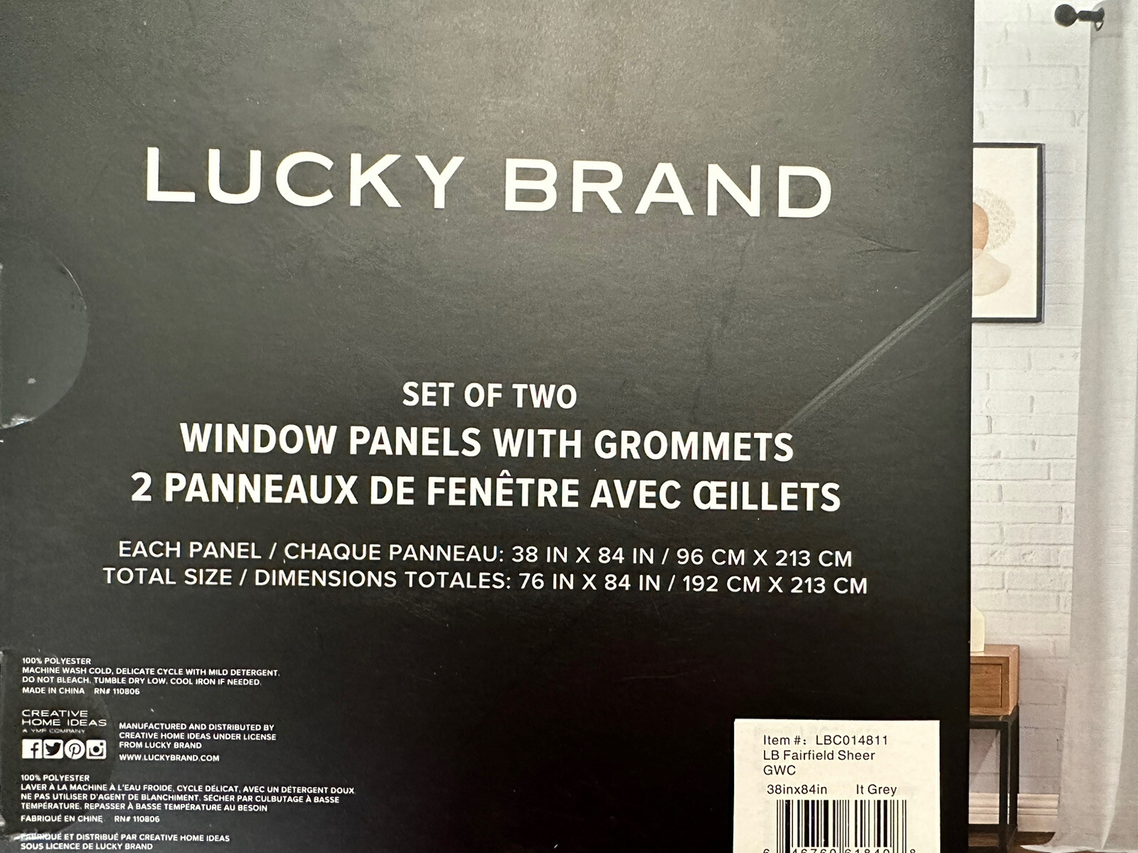 Lucky Brand Window Panels with Grommets Set of 2