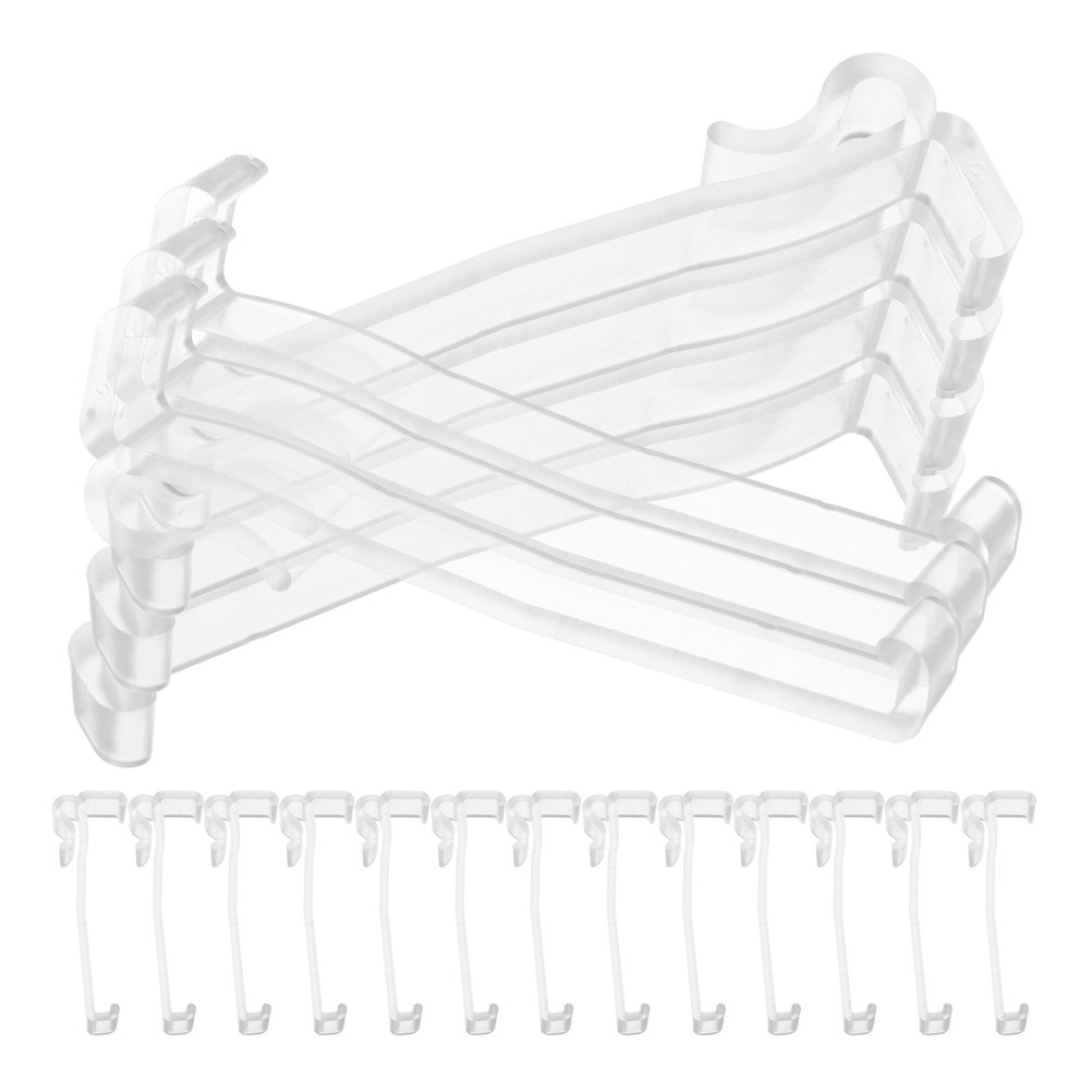 30Pcs Reusable Clear Plastic Clips for Window Curtains and Blind Valance