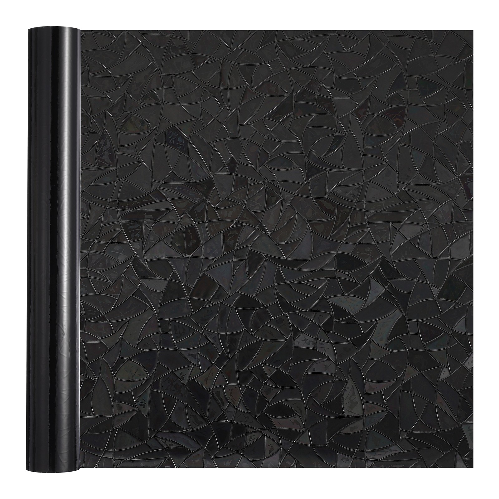 Window Privacy Film, 78.7″x11.8″ 3D Stained Glass Film Window Sticker, Black