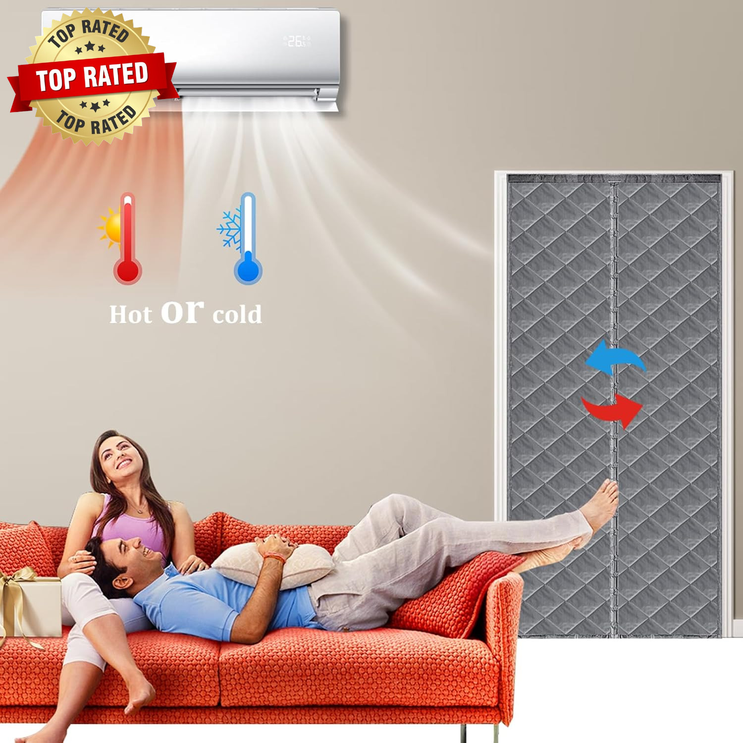 Magnetic Thermal Door Curtain, Insulated Door Curtain, Temporary Door, Door Cove