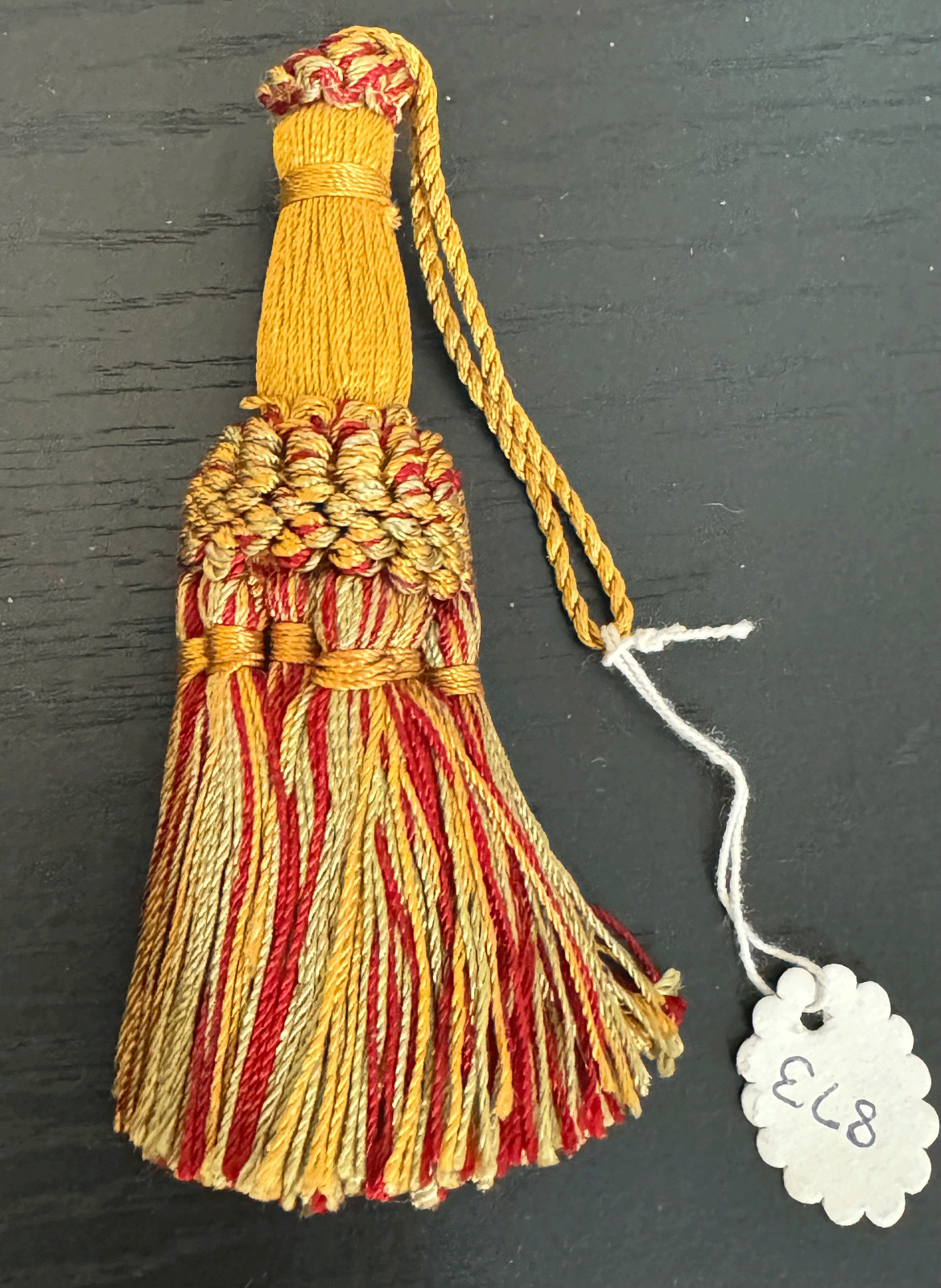 4&1/2″ Gold Burgundy Light Sage Chainette Crown Tassel Tassels Lot Of 6