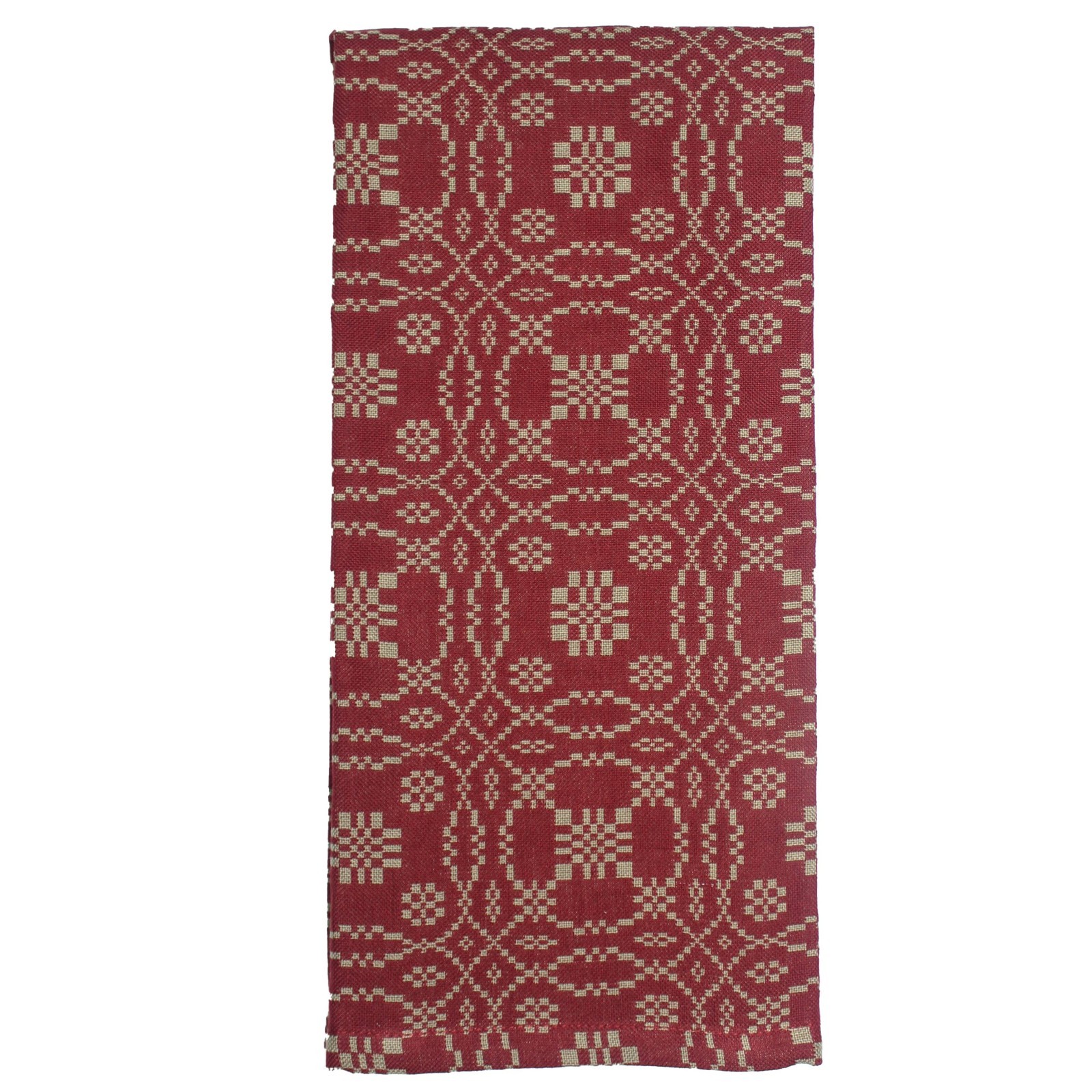 New Primitive Coverlet RED LOVERS KNOT PRAIRIE SWAGS Panels Curtains