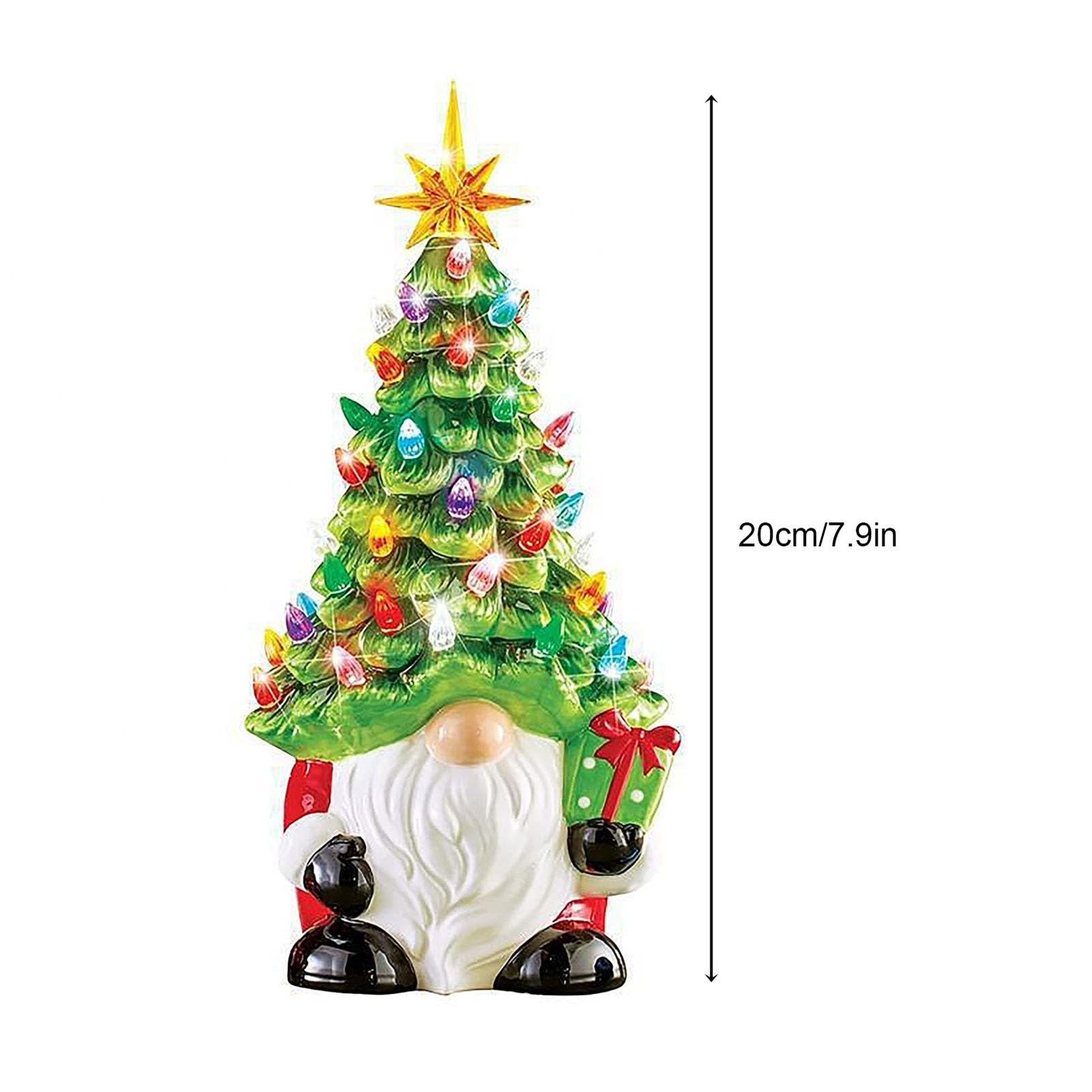 Christmas Decorations – Lighted up Gnomes Ceramic Christmas Tree with Multicolor