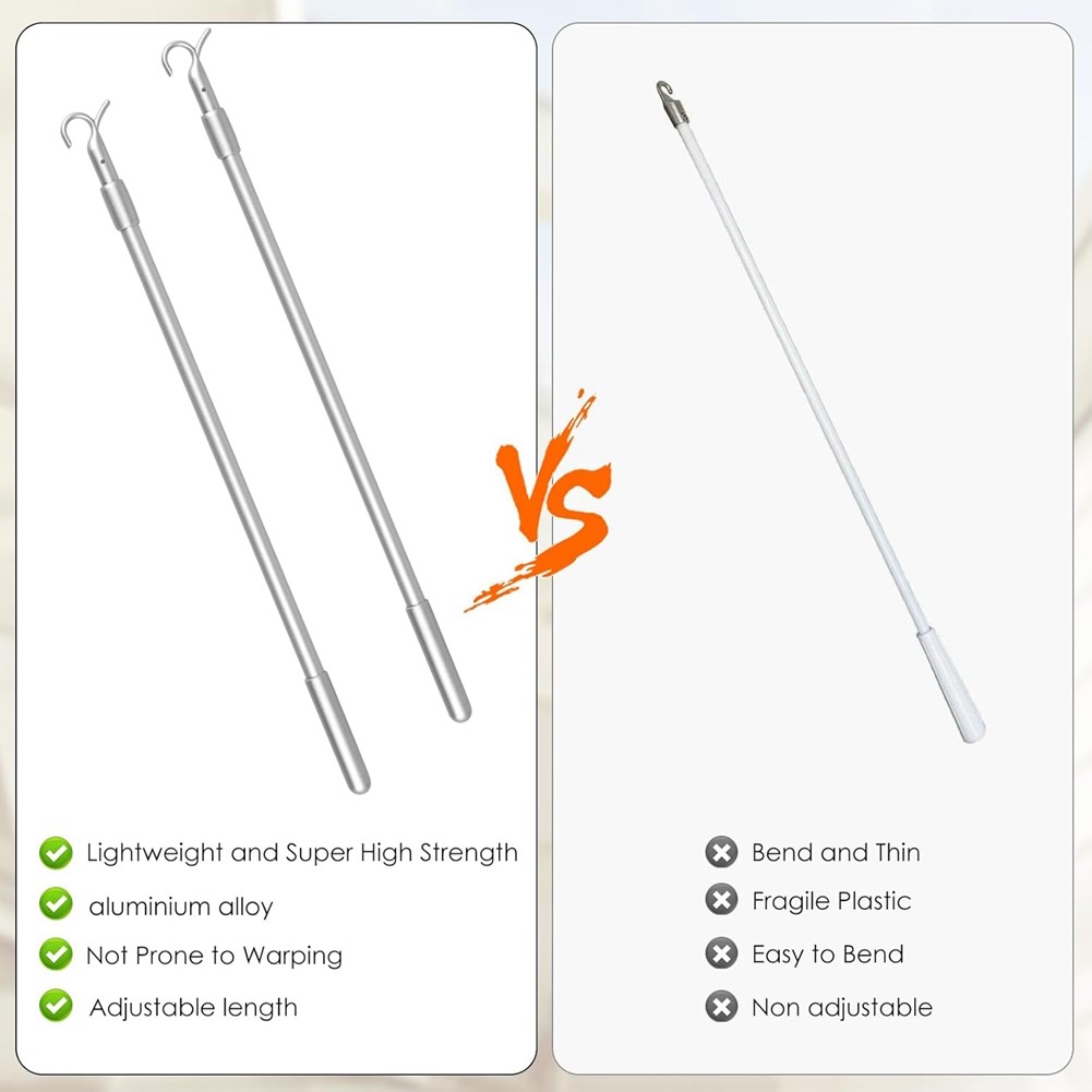 Easy Pull Telescopic Draw Blind Tilt Wand, 13-24in Length Adjustable Blinds6992