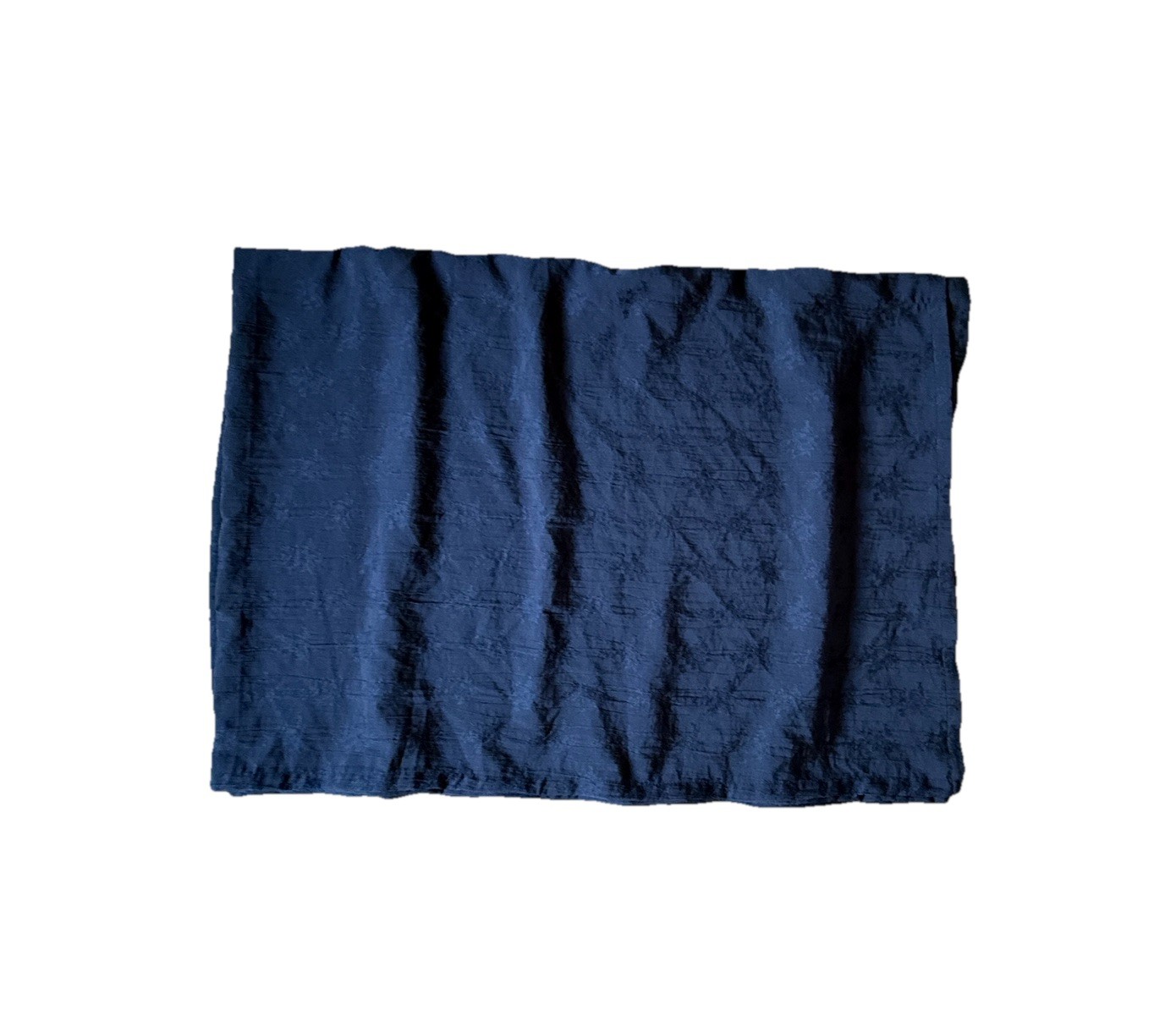 Navy Blue Lightweight Window Scarf Valance Drape Jacquard Damask Indigo Curtain