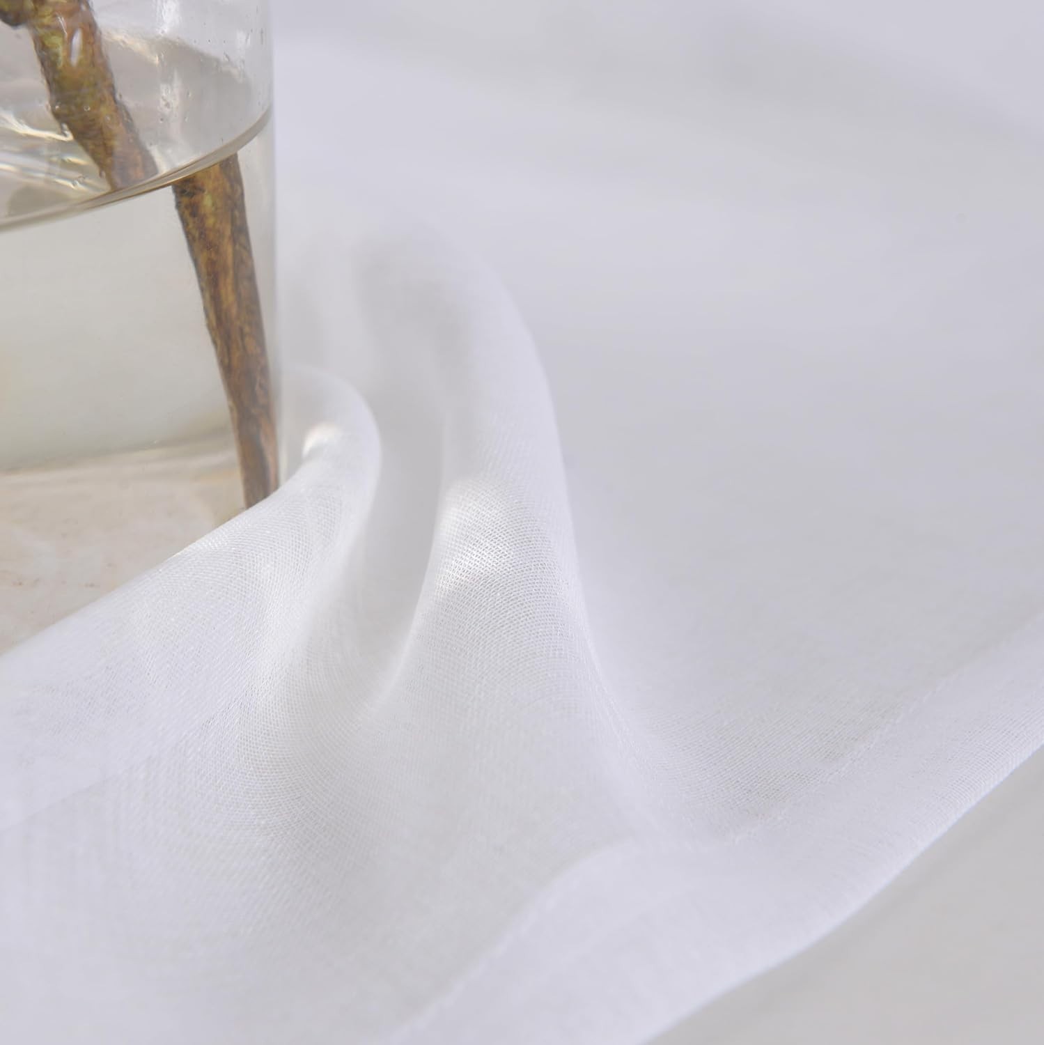Window Curtains Sheer Curtains 108 Inches Long 2 52″W x 108″L (Pack of 2) White