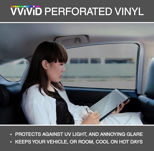 Perforated Privacy Vinyl Window Film One Way Black 10ft x 54 inches Glass Wrap