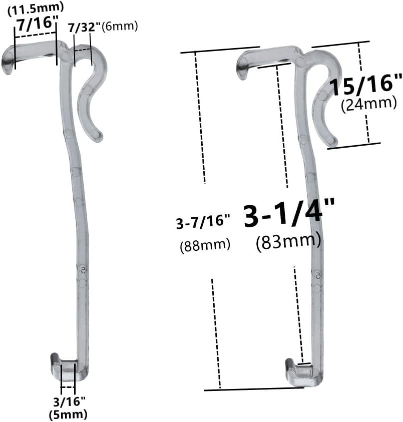 Valance Clips 6Pcs 3-1/4” Window Blinds Hidden Clip Clear Plastic for Horizonta