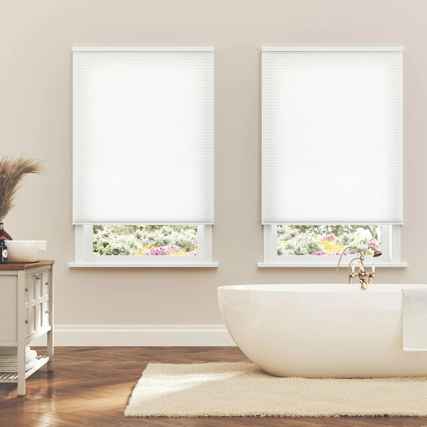 Lumino Cordless Light Filtering Cellular Shades 31″x64″ Honeycomb White