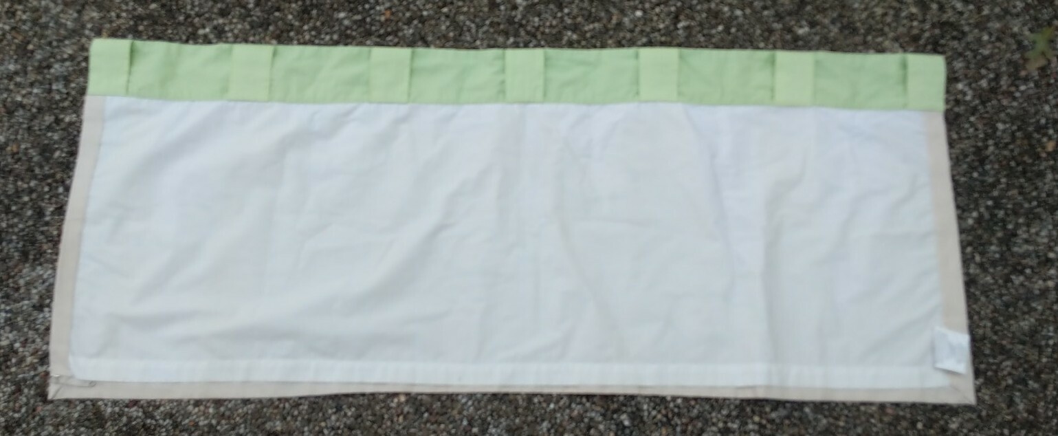 Pottery Barn Kids Embroidered Clouds Peach Green Curtain Valance VTG 44 X 18