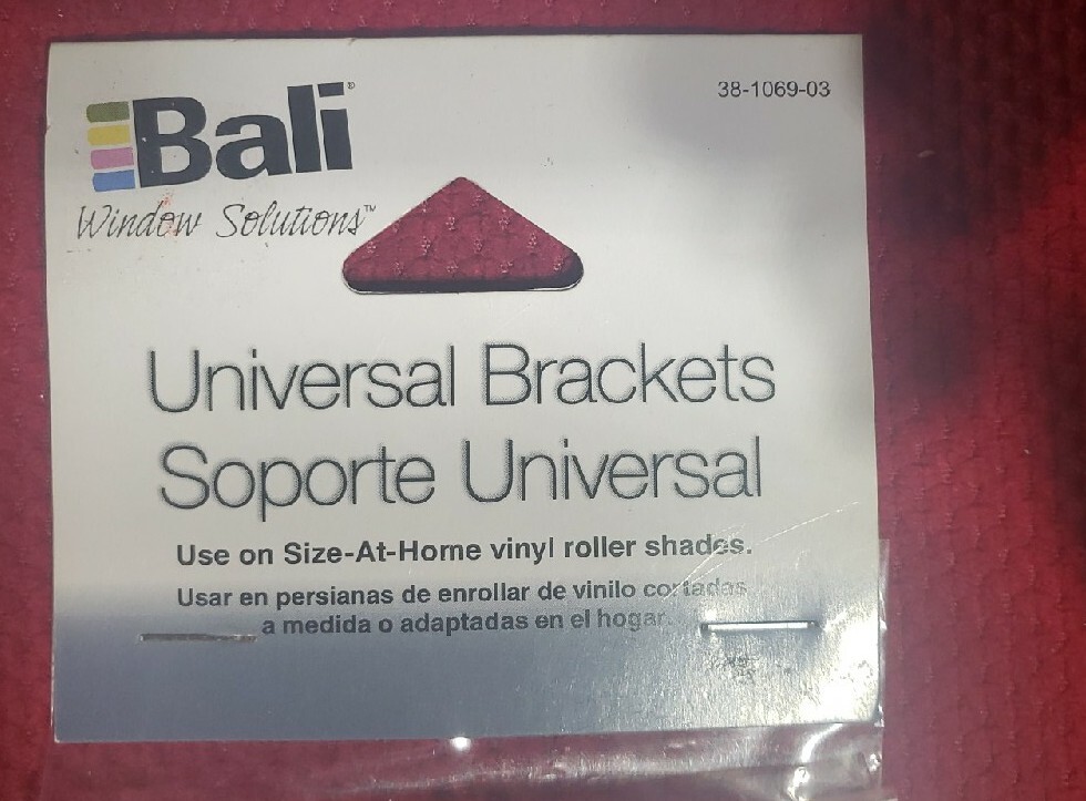 Bali Universal Brackets For Use With Vinyl Roller Shades 38-1069-03 Set Of 2