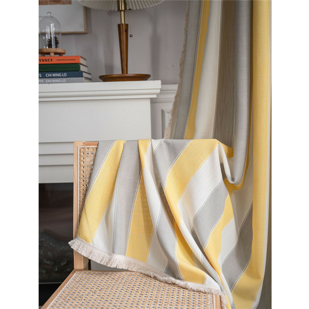 Curtain For Living Bedroom Tassel Stripe Window Drape Curtain Valance Home Decor