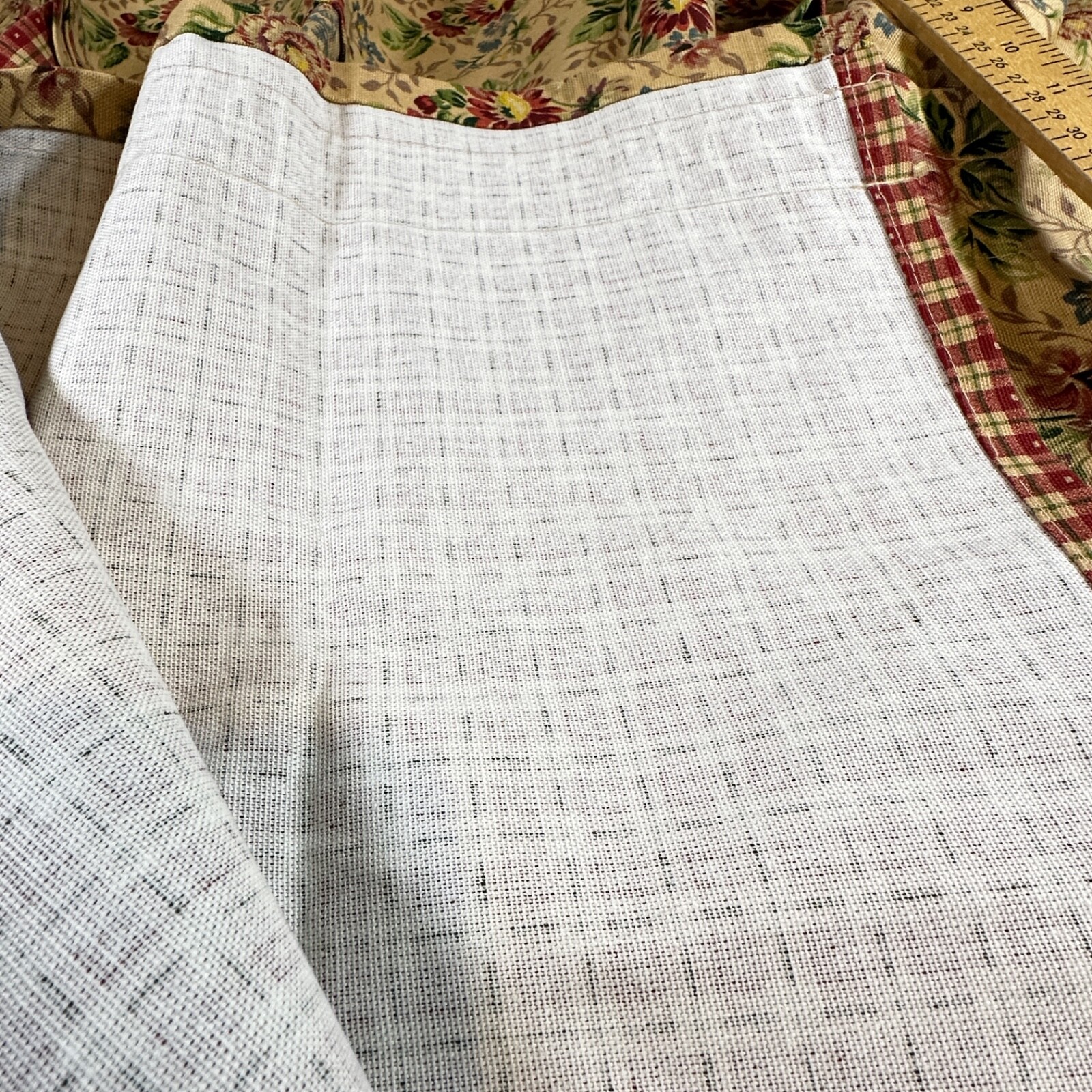 Set of 2 Double Layered Valances Fabric 56 x 15 inches 1.5 Inch Rod Pocket