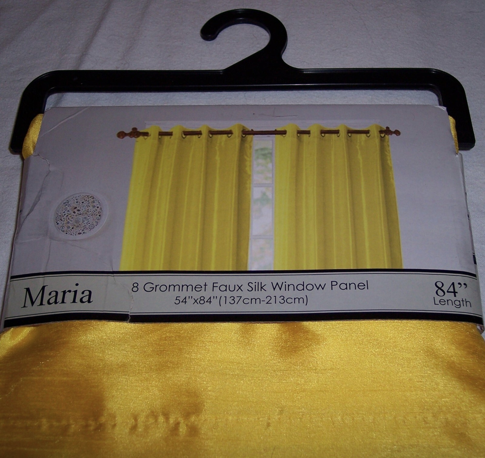 American Linen Maria Faux Silk Grommet Curtains Yellow-Gold 54”W x 84”L