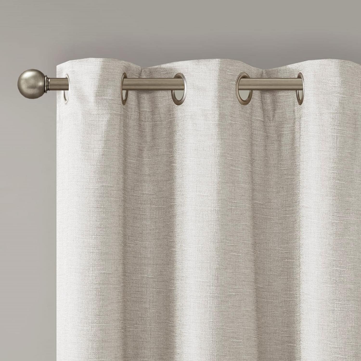 Sunsmart Printed Faux Silk Total Blackout Window Panel Pair 84 X 95” Ivory