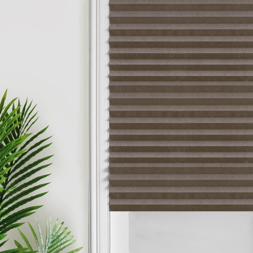 Temporary Vertical Pleated Blinds – No Drilling, Self Adhesive, Easy to Install