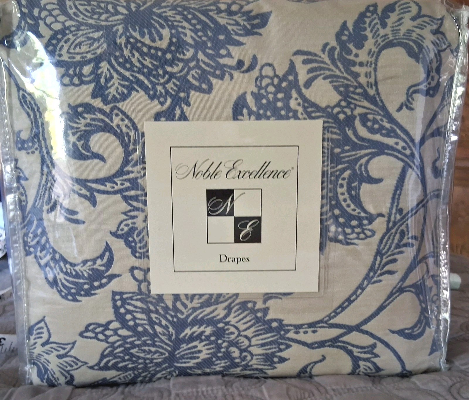 Noble Excellence RN# 58909 Provance Floral Curtain Panels W/Tiebacks 44″x84″