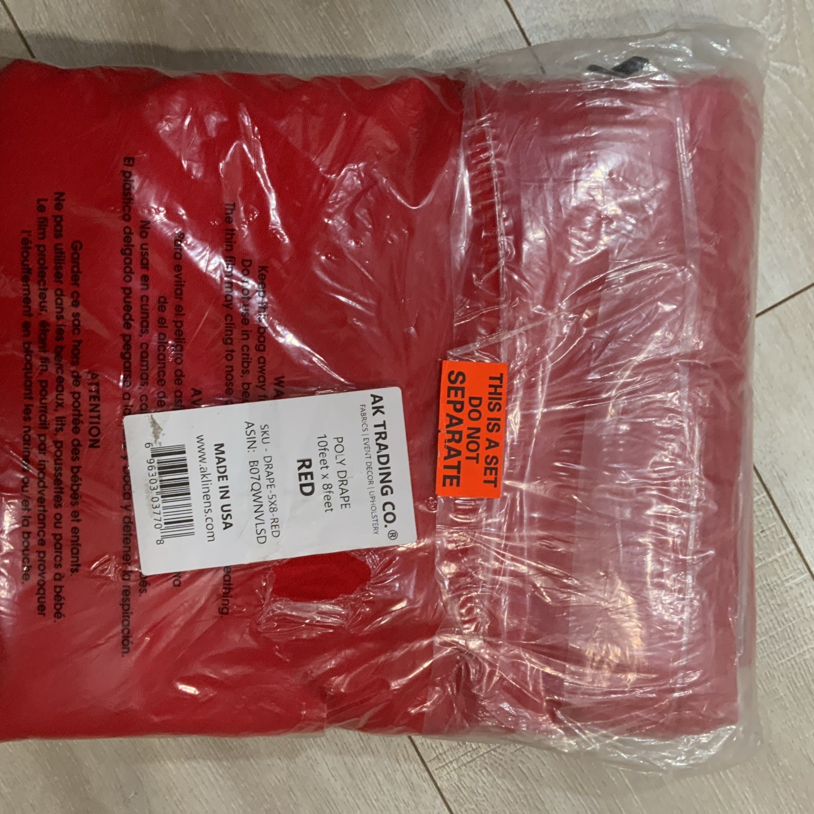 AK TRADING CO. 10 feet x 8 Polyester Backdrop Drapes Curtains Panels/Set RED