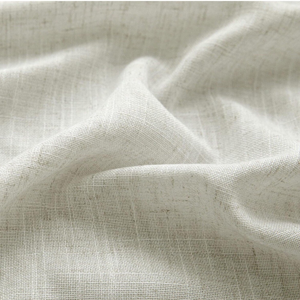 Mrs.Naturall Sheer Curtains 52”x96”, Rod Pocket, Natural Vintage Thick Linen