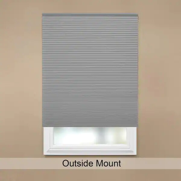 CUSTOM CUT Home Decorators Pewter 9/16 in. Cordless Blackout Cellular Shade