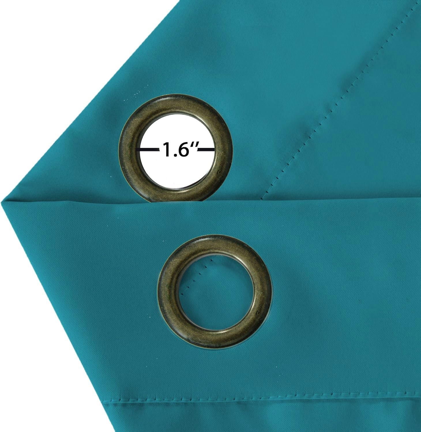 Teal Blackout Curtains Themal Insulated Grommet/Eyelet Top Blackout Curtain D…