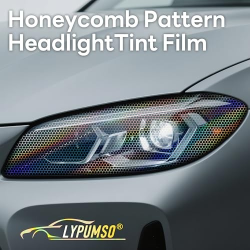 Car Light Tint Film – 12 x 60 Inches 12in x 60in Stealth Black Honeycomb