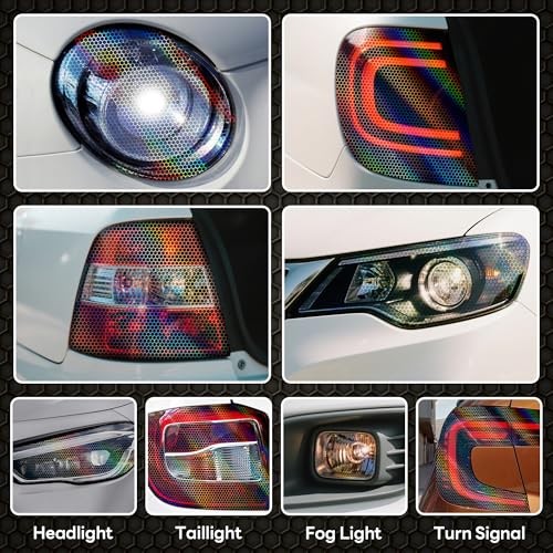 Car Light Tint Film – 12 x 60 Inches 12in x 60in Stealth Black Honeycomb