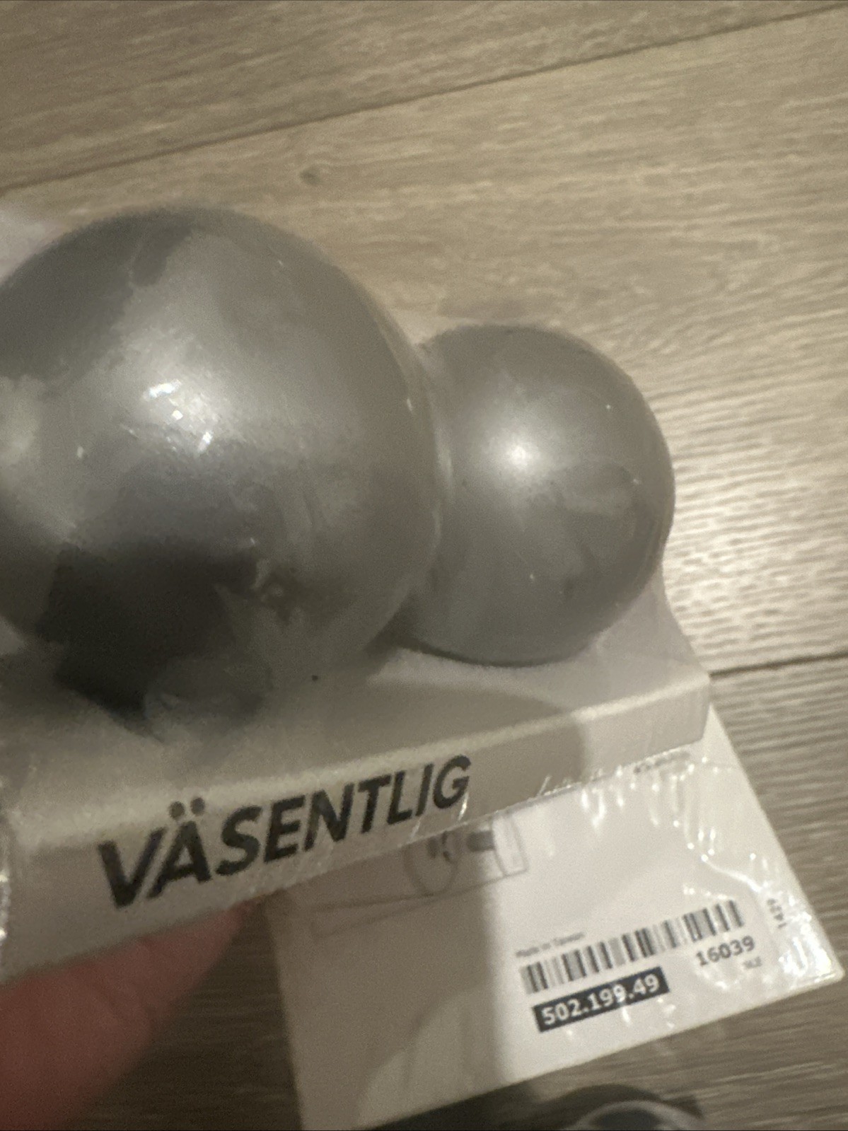 Set 3 IKEA Vasentlig Globe End Caps Dark Gray Sealed Total 6 Caps 502.199.49