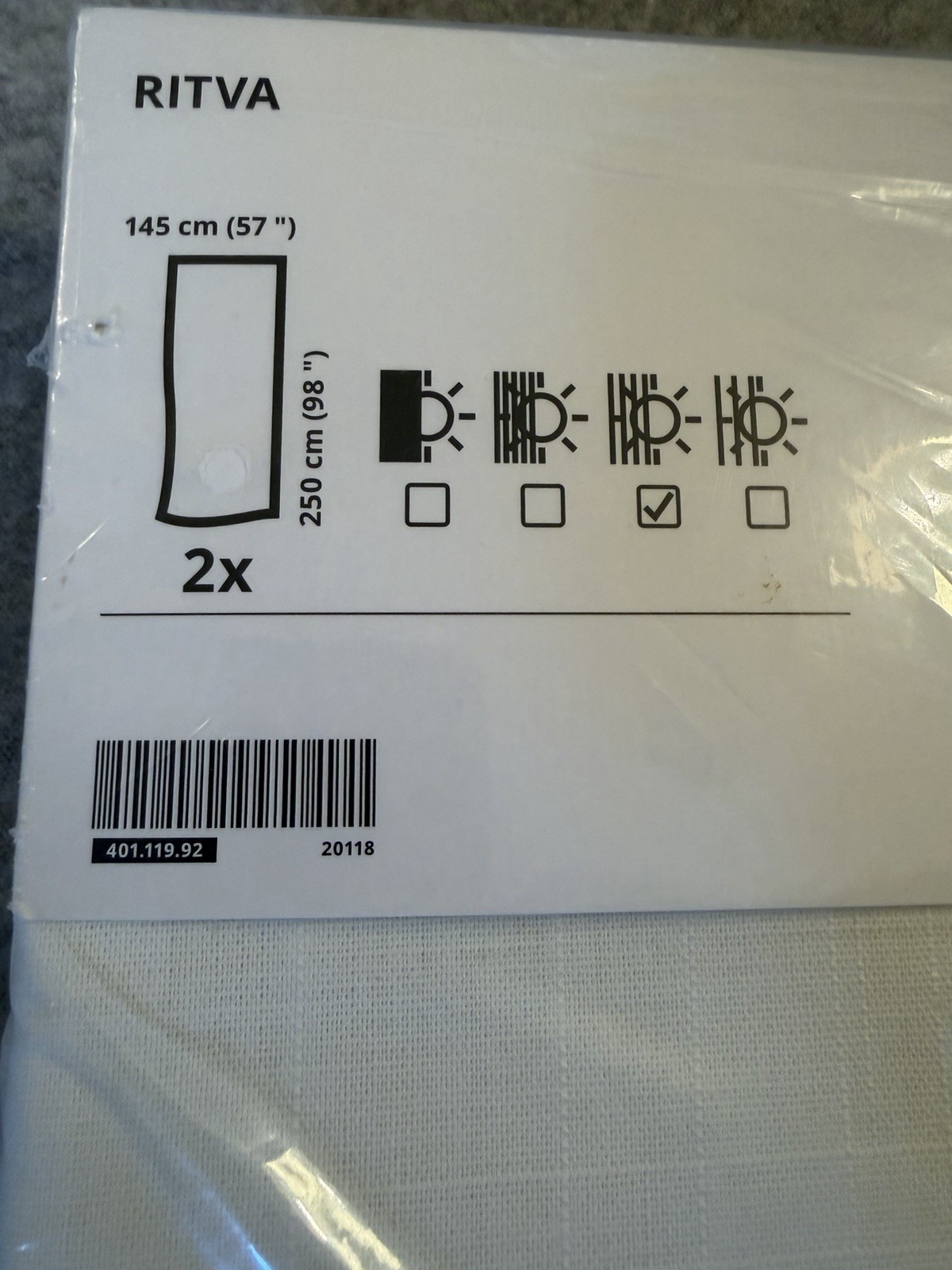 NEW IKEA Ritva Curtains 1 Pair 2 Panels 57”x 98 Cotton Drapes