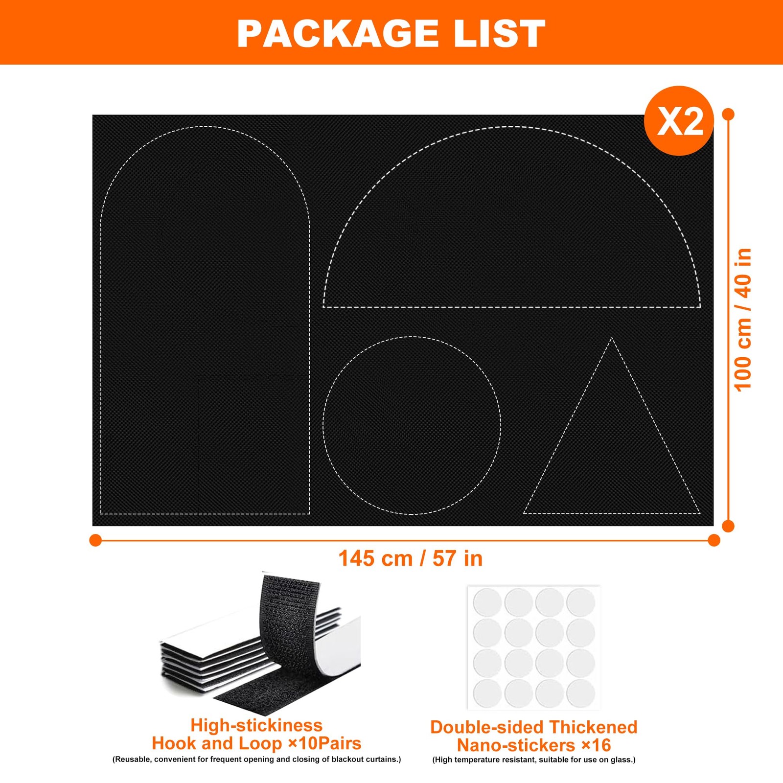 100% Blackout Curtains for Bedroom 2 Pack 40″W x 57″H (Pack of 2), Black