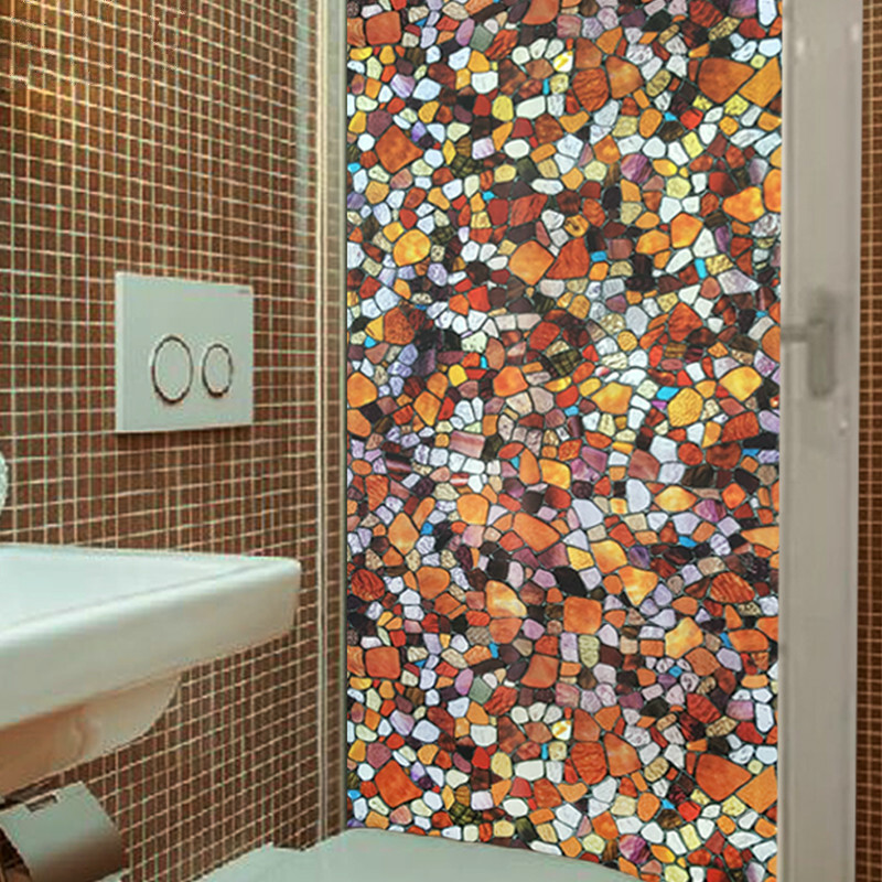 3D Mosaic Window Films Static Cling Glass Sticker Opaque Privacy Home Decor Chic