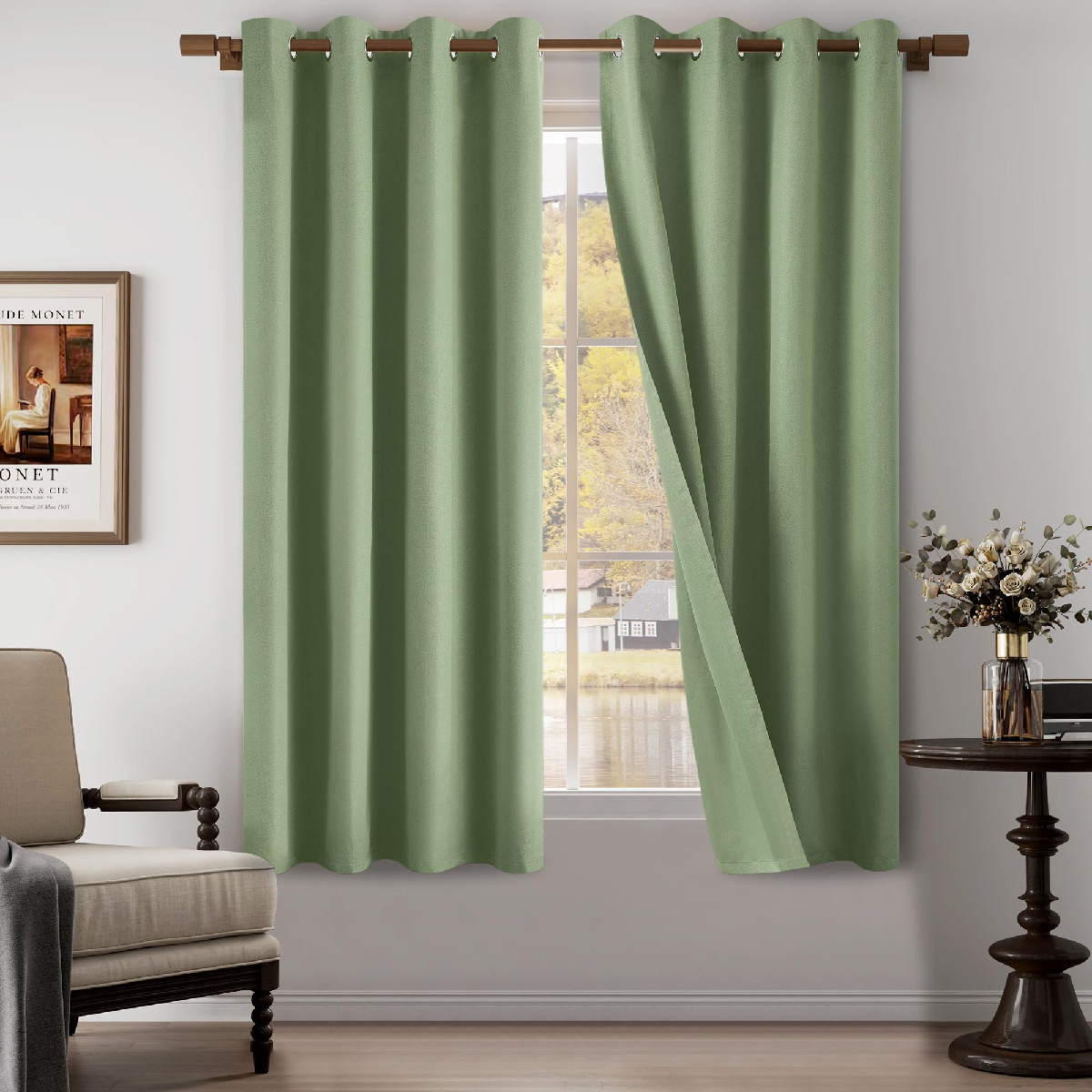 Oyring 100 Blackout Linen Textured Curtains For Childrens Room Bedroom Light
