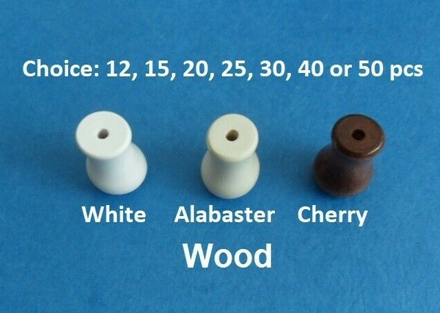 Cord Wood Tassel Drops Pull End 4 Blinds Shades White, Alabaster or Cherry 12-50
