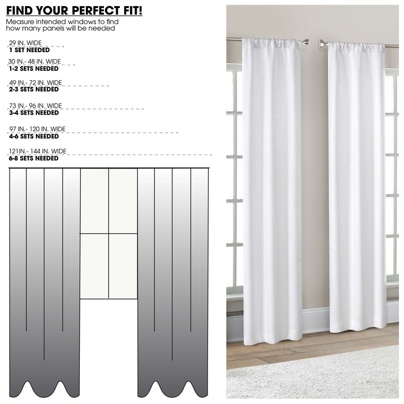 4 Pack Blackout Curtain Panels Set Light Filtering Rod Pocket Machine Washable