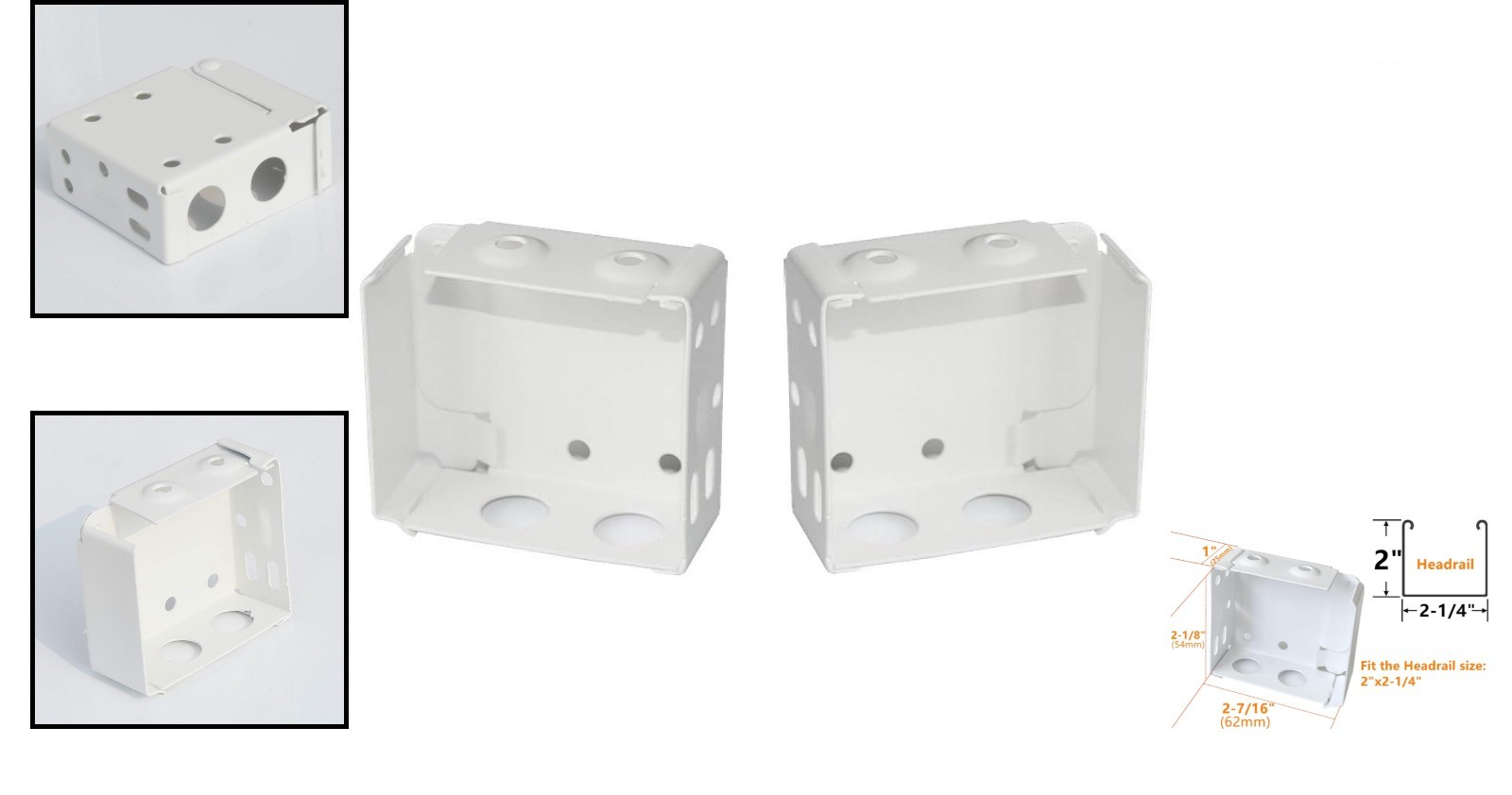 Versatile 2-Pack Window Blinds Brackets for Inside/Outside Mount – White Finish