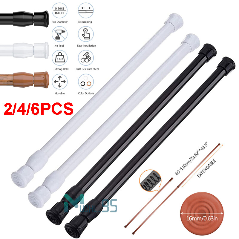 Adjustable Length Spring Tension Curtain Rod for Window Kitchen,Bathroom,Doorway